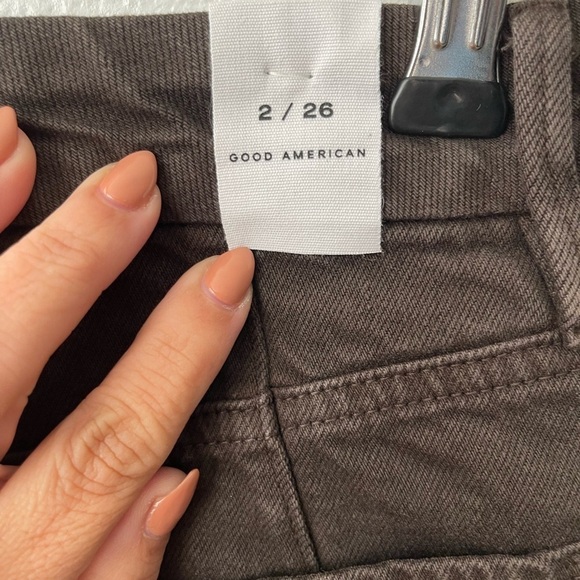 Good American Good 90’s Duster Straight Jeans In Coffee 001 Color Size 2/26 - Picture 6 of 10